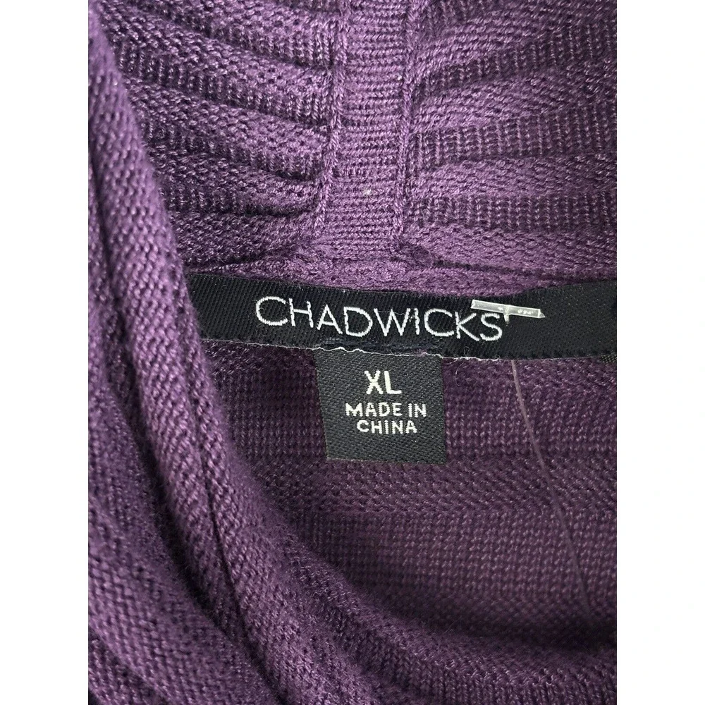 Chadwick's Women's Rayon Cowl Neck Purple Sweater Long Sleeve Size‎ XL